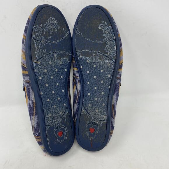 BOBS by Skechers Navy Orange Aztec Print Slip On Flats Women Size 8 - Picture 8 of 8